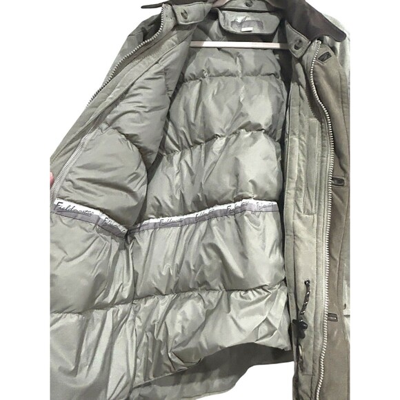 Vtg 90s Fieldmaster Jacket Mens Med Tan Barn Chore Coat Quilt Down Lined Leather - Picture 9 of 16